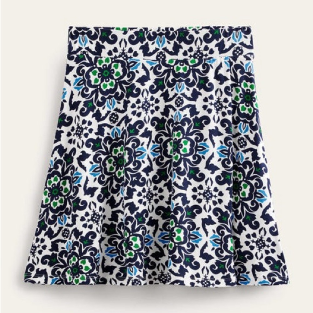 Boden Jersey Wrap Mini Skirt-French Navy, Opulent Pome Size 8 US - Picture 5 of 9